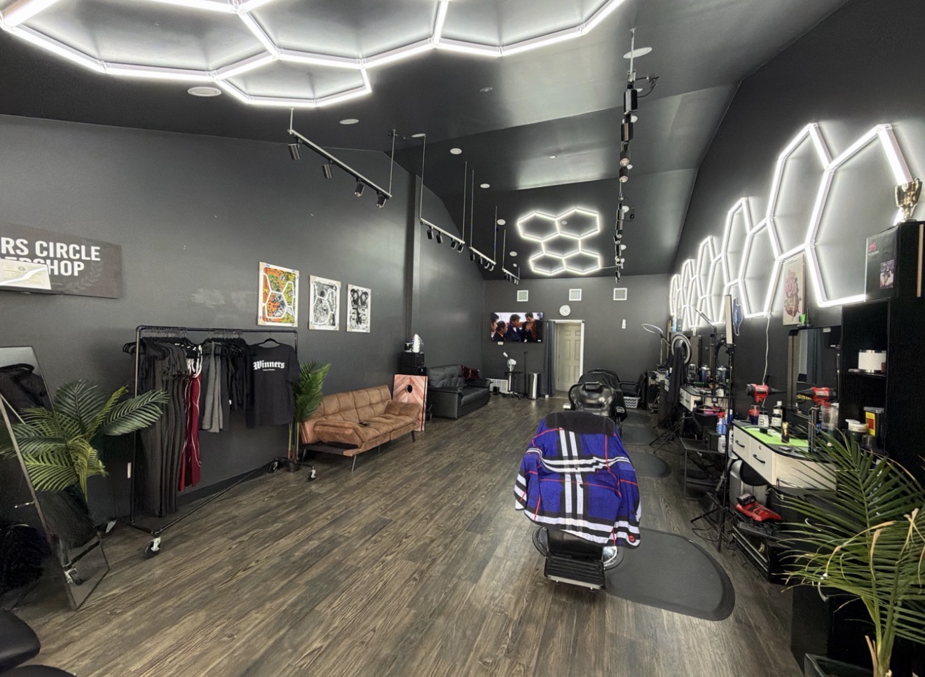 Inside Winners Circle Barbershop in South Austin